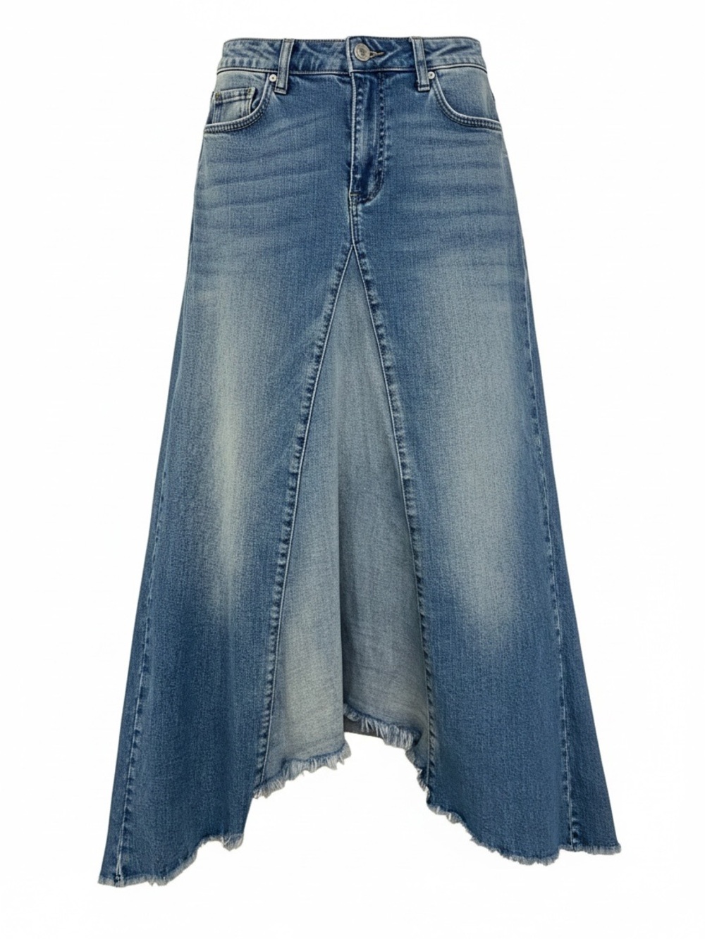 Wash Lab Selma Pieced Denim Maxi Skirt blue
size 28